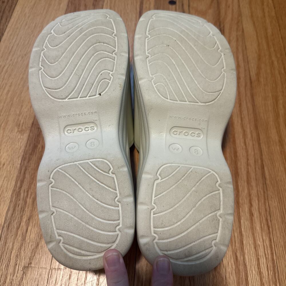 Crocs Skyline Slides Platform Sandals Bone 208182… - image 4